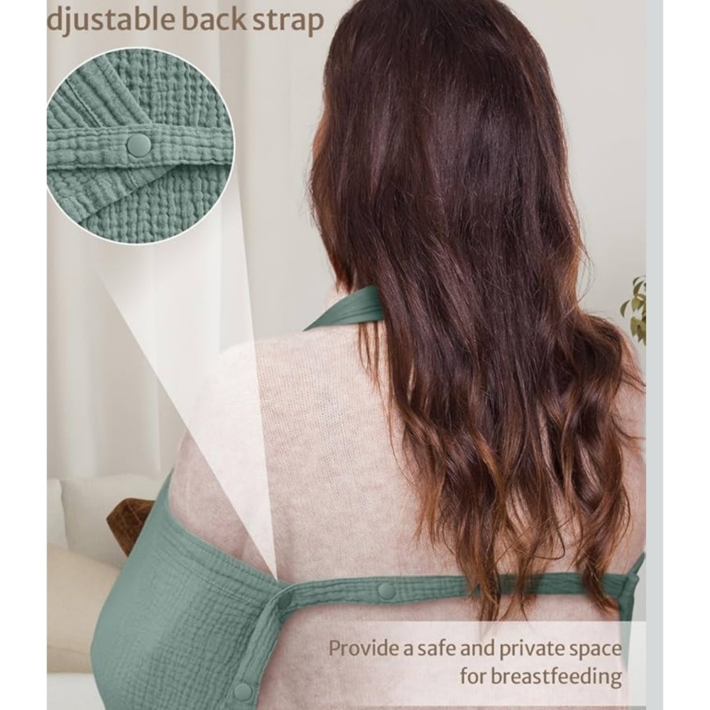 BlissMomum Nursing Cover Green - Picture 3 of 10